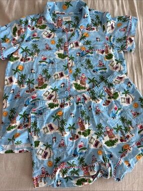BedHead Tropical Santa Print Pajama shorts Set